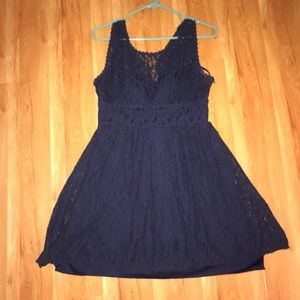 Navy blue lace teacup dress